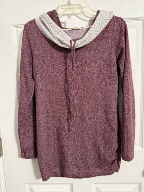 Chance or Fate Marled Plum Pullover with Hood